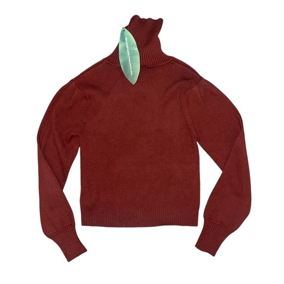 Farm Rio NWT brown knit ribbed turtleneck sweater blouse women’s size XL - Picture 2 of 10